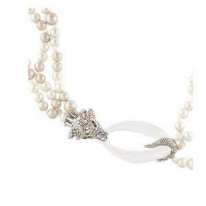 Alexis Bittar | Faux Pearl, Lucite & Crystal Fox Multistrand Necklace